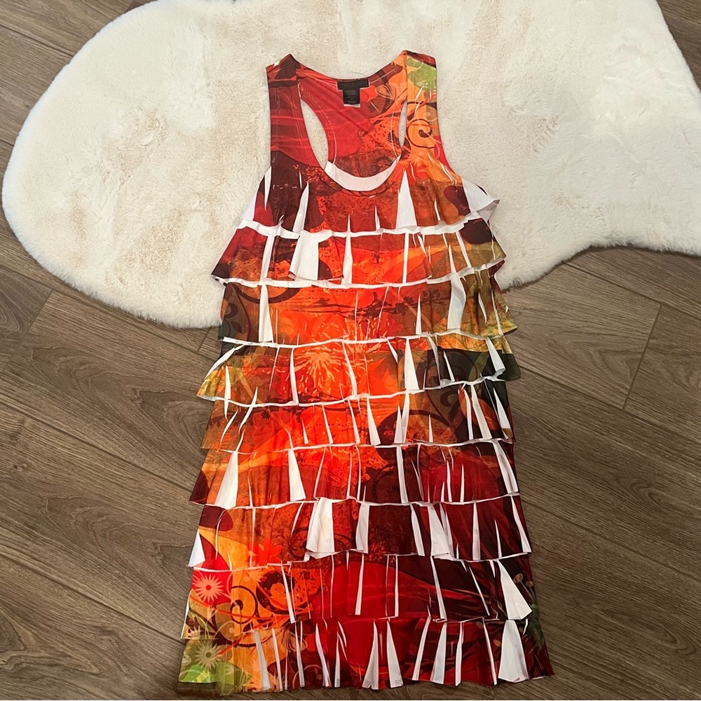 Colorful Ruffle Dress Size L